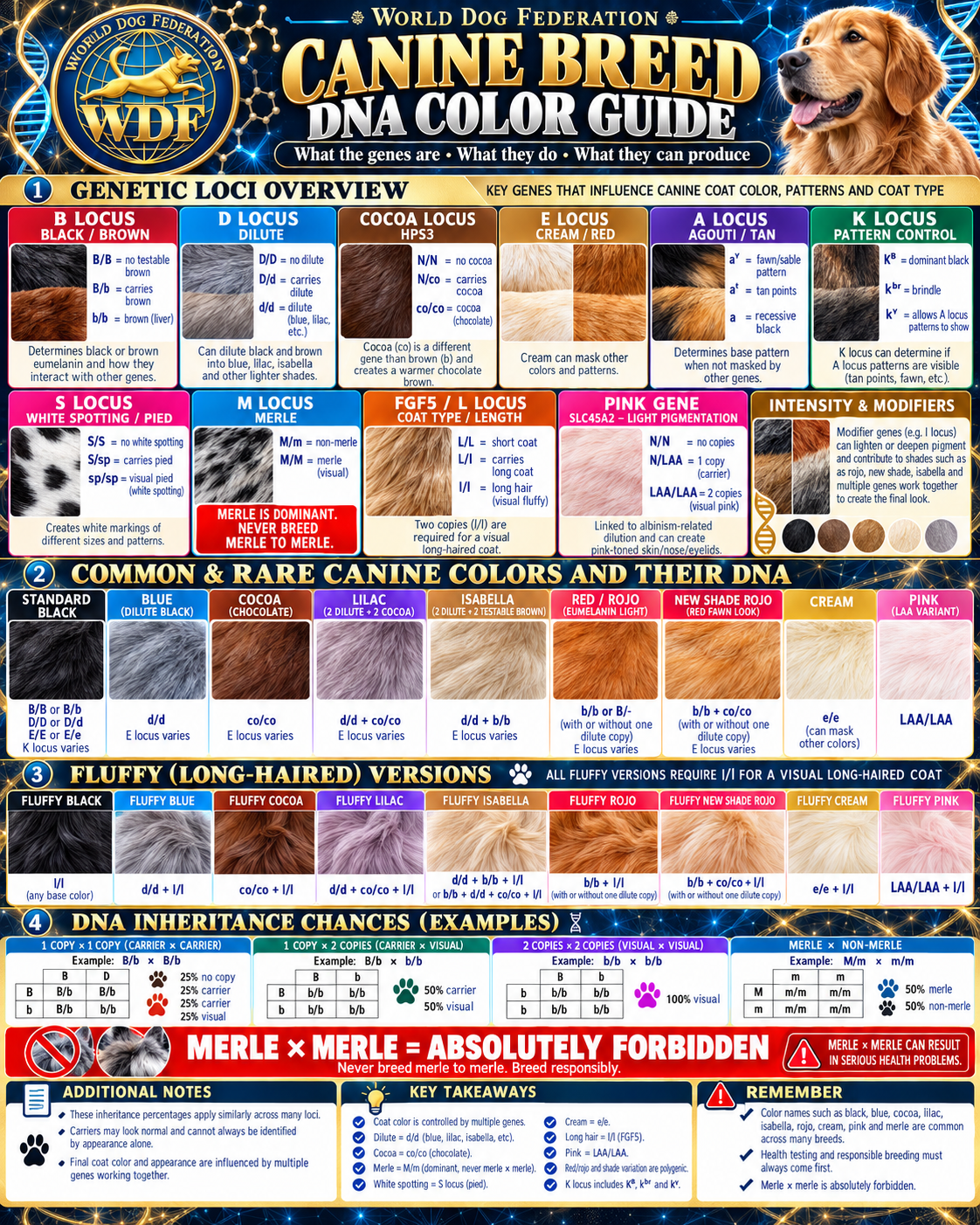 World Dog Federation Canine Breed DNA Color Guide