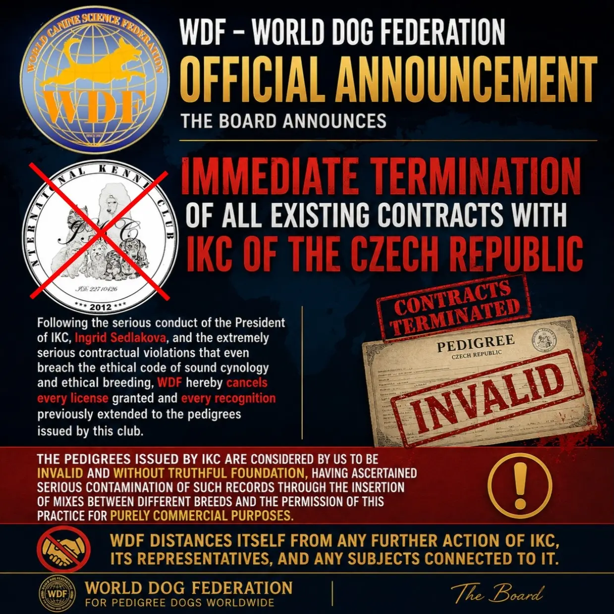 Czech Republic IKC expelled from WDF